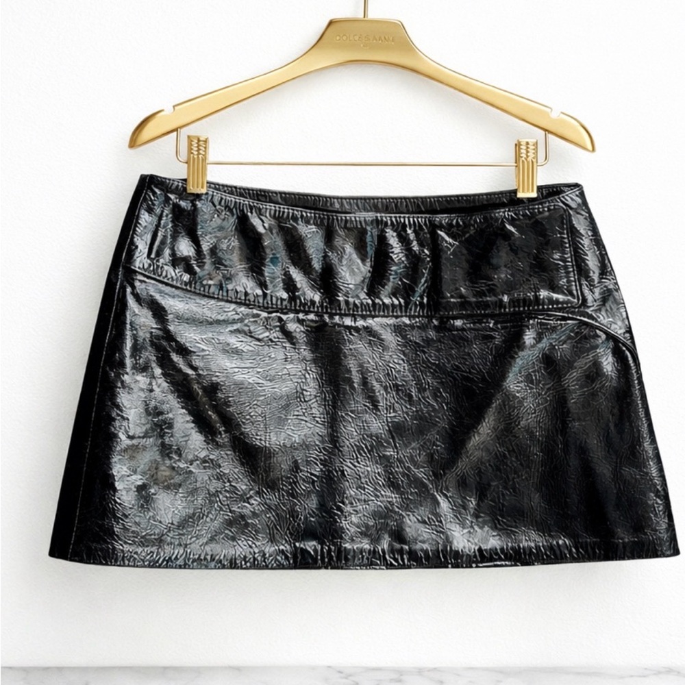 Vintage Black Patent leather genuine Dolce & Gabbana mini skirt